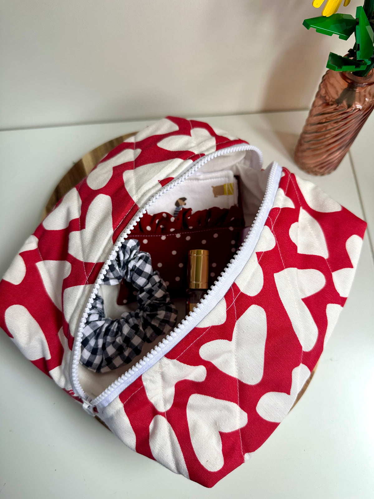 Trousse de toilette coeurs