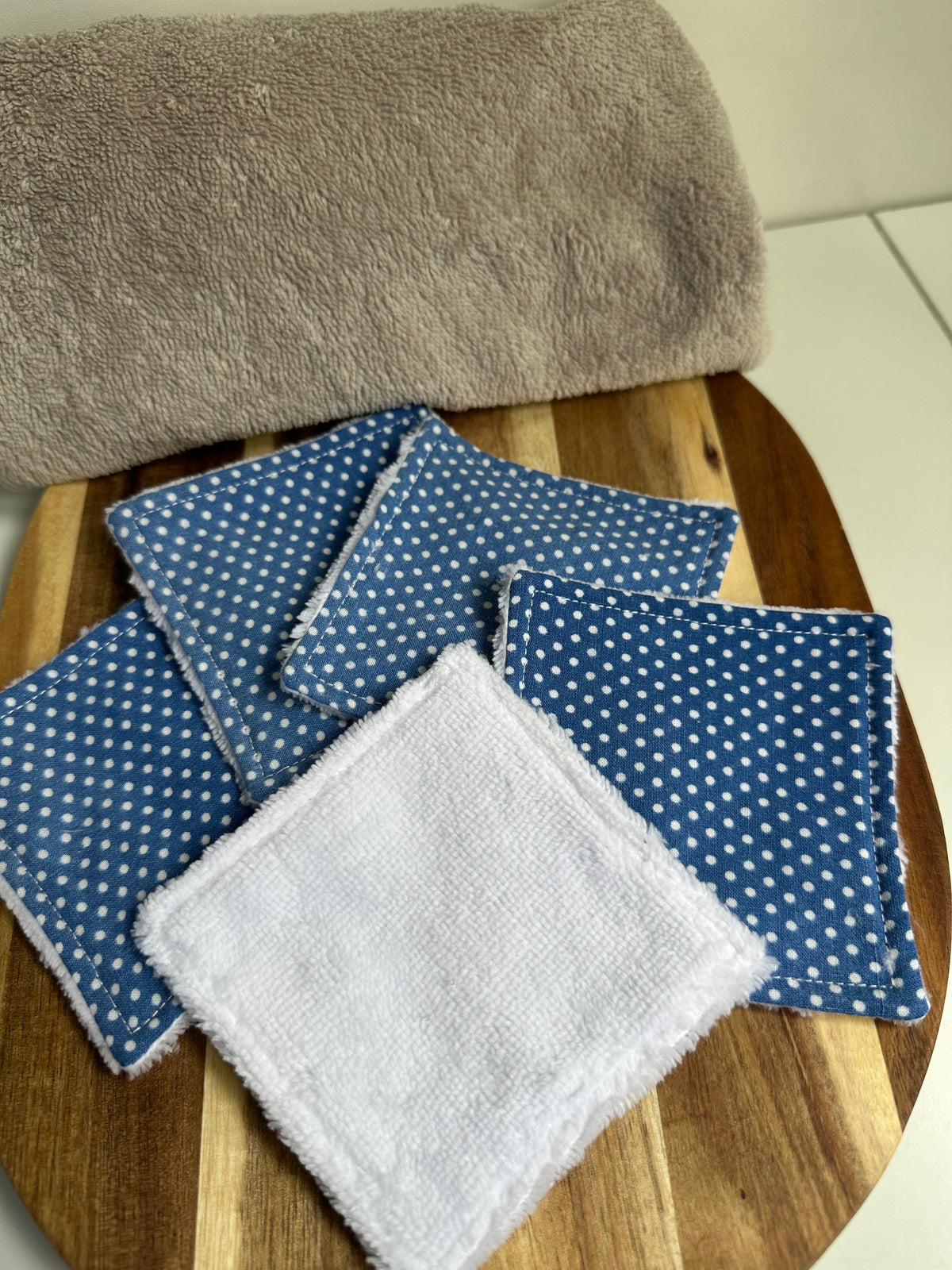 Coton bleu à petits pois - taille 1