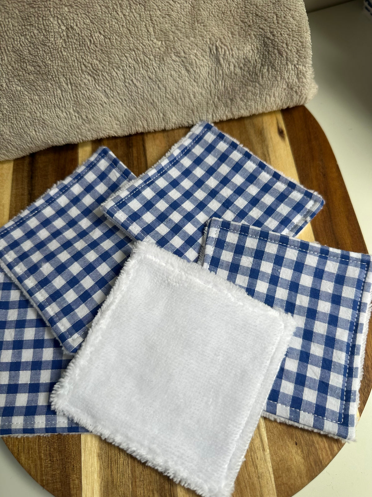 Coton vichy bleu - taille 1