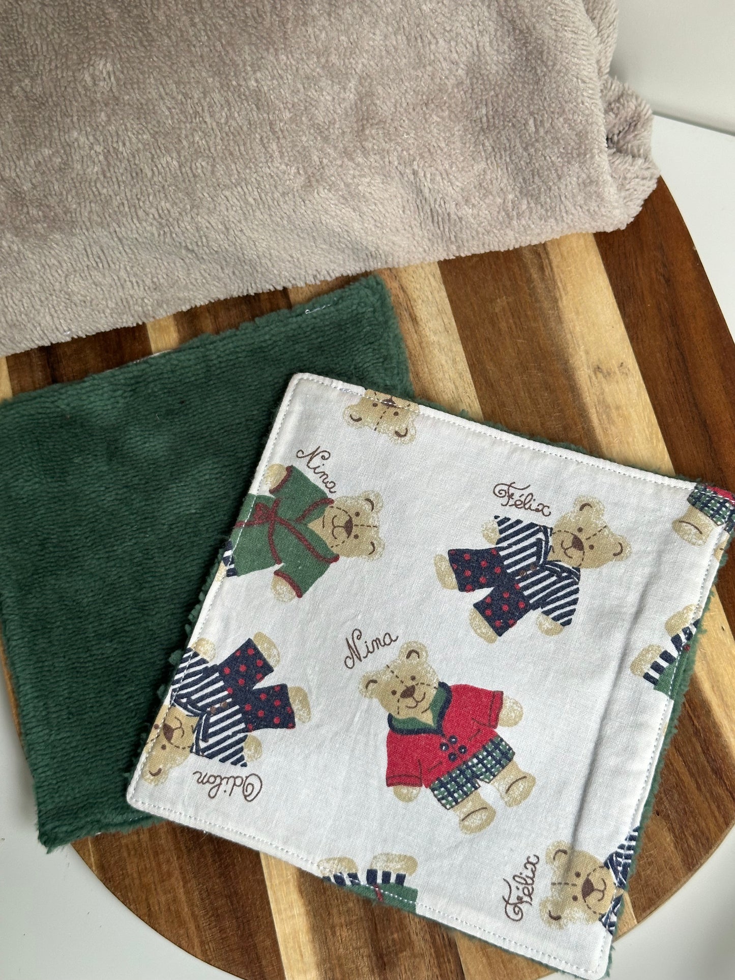 Coton oursons verts - taille 2