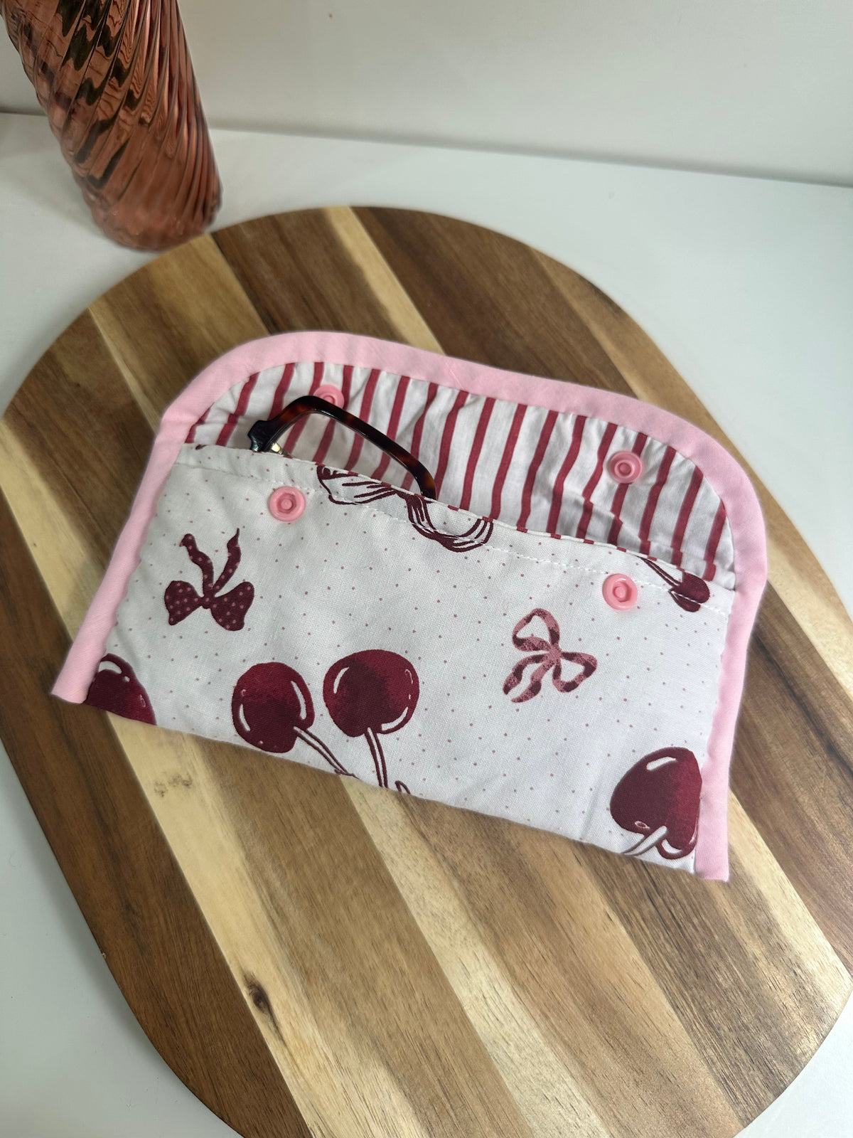 Étui à lunettes Cerises & Noeuds