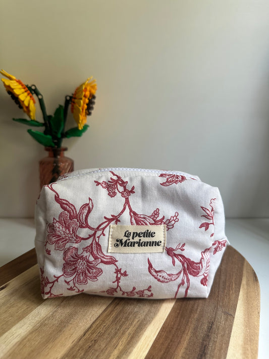 Mini trousse floral rouge