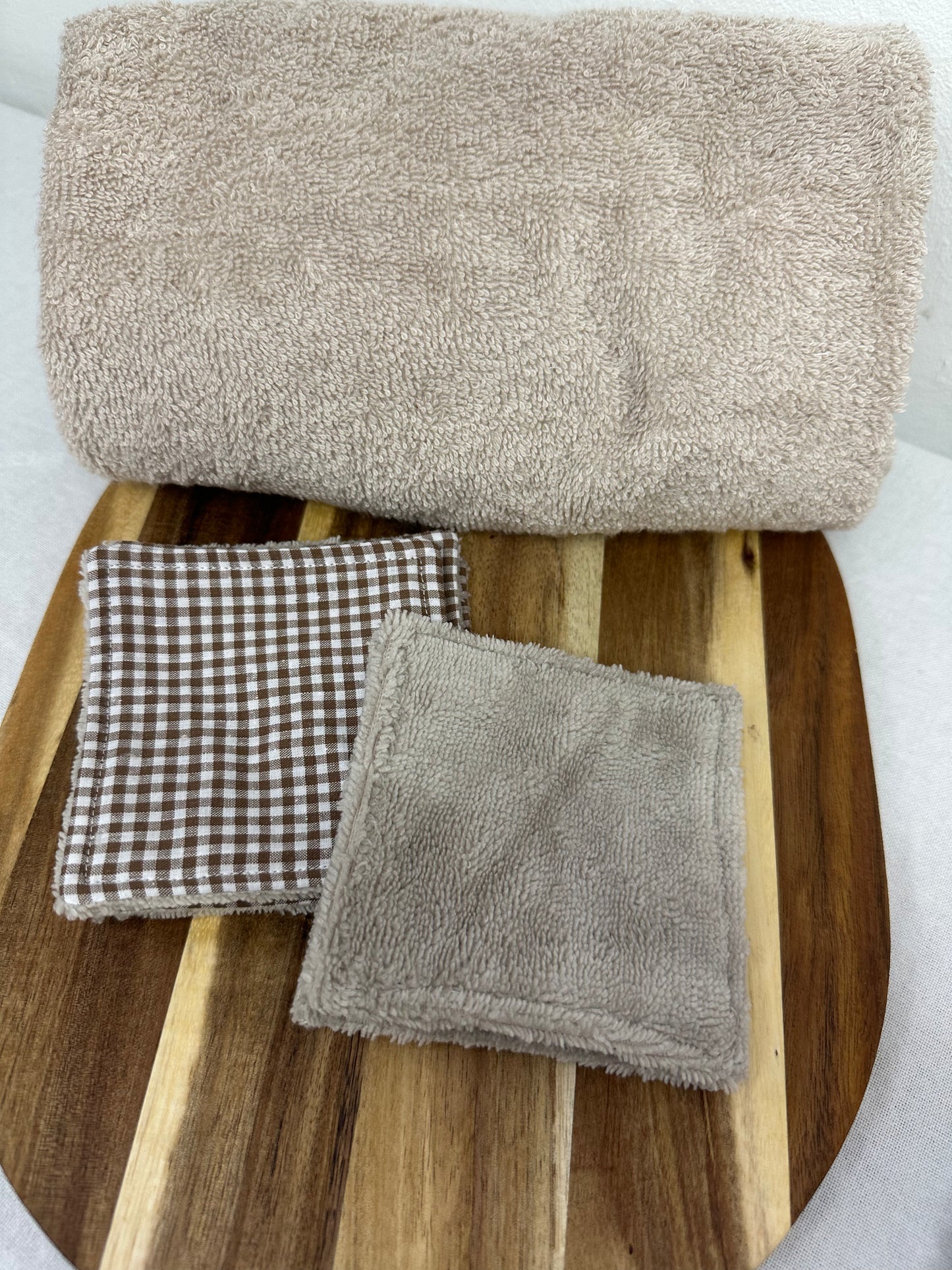 Coton vichy marron - taille 1
