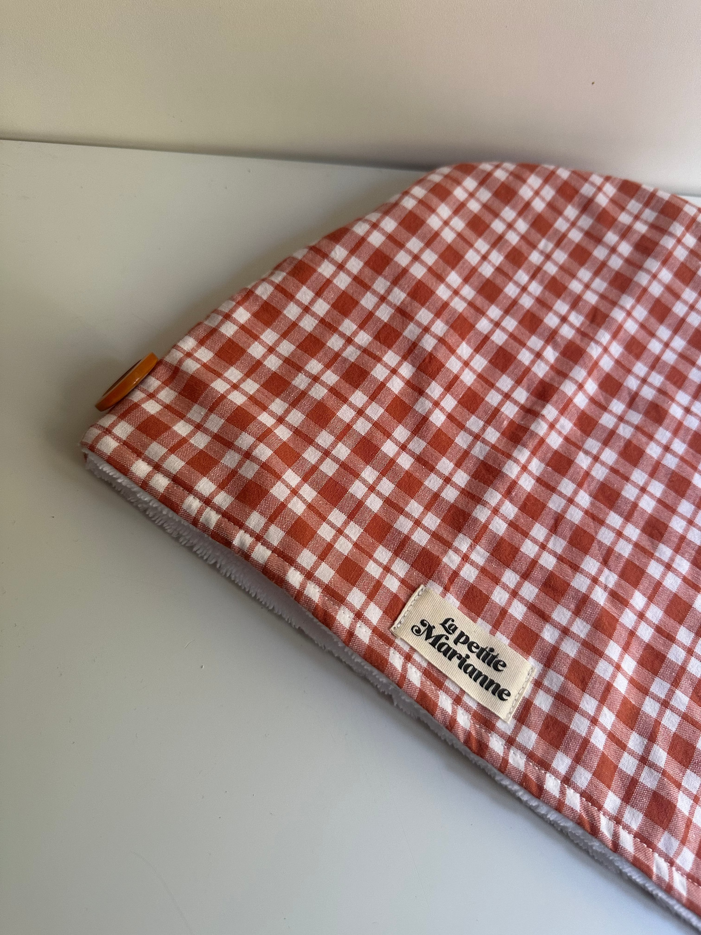 Serviette pour cheveux vichy orange