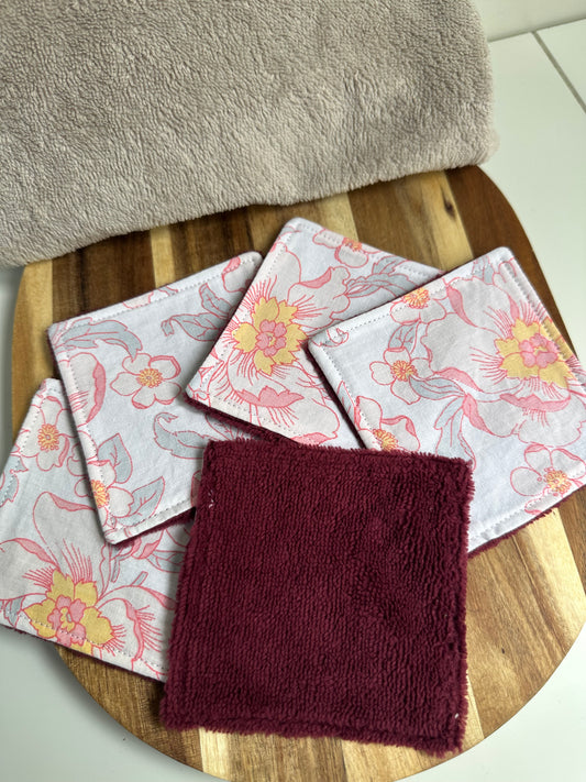 Coton floral rose - taille 1
