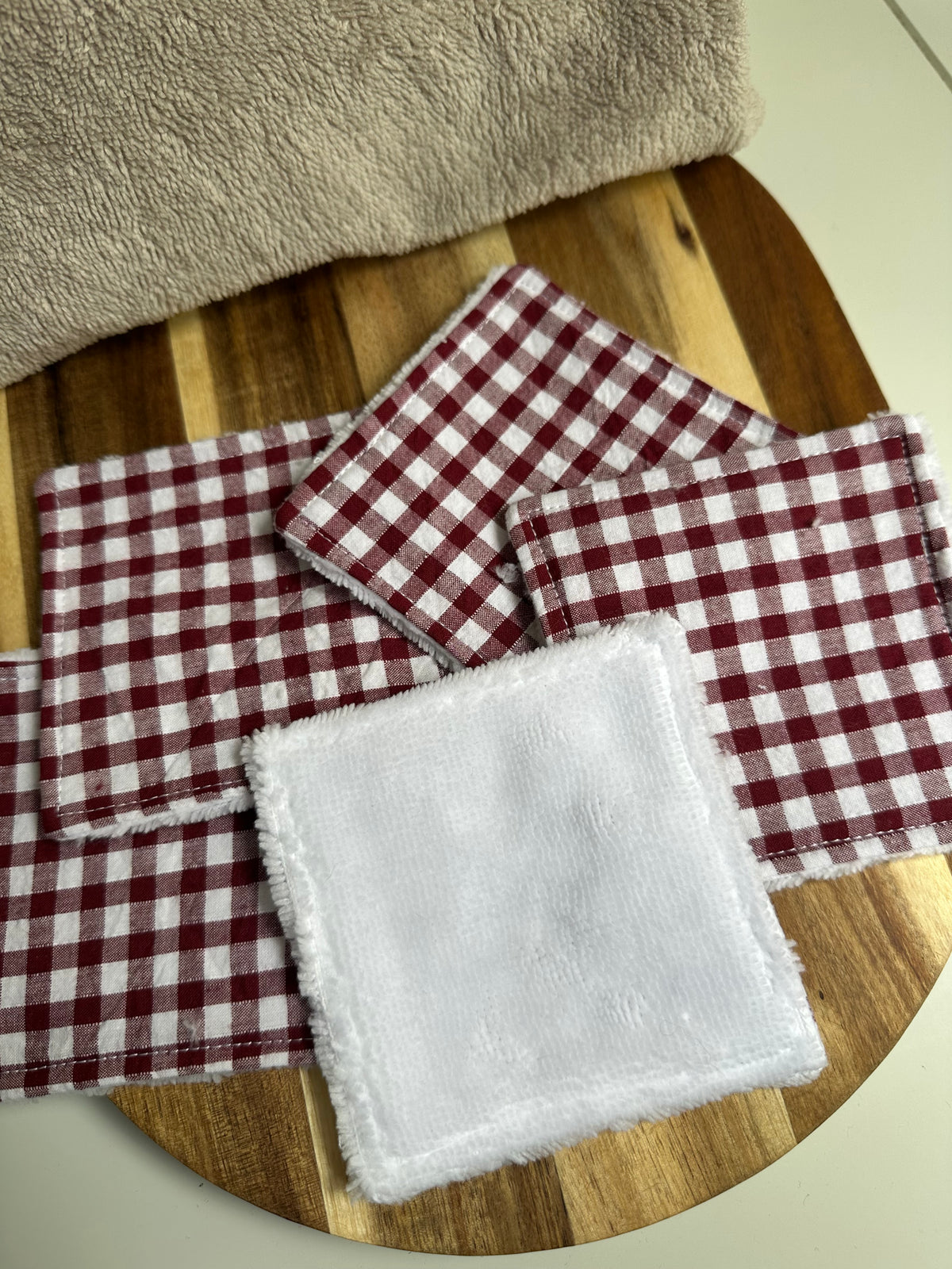 Coton vichy bordeaux - taille 1