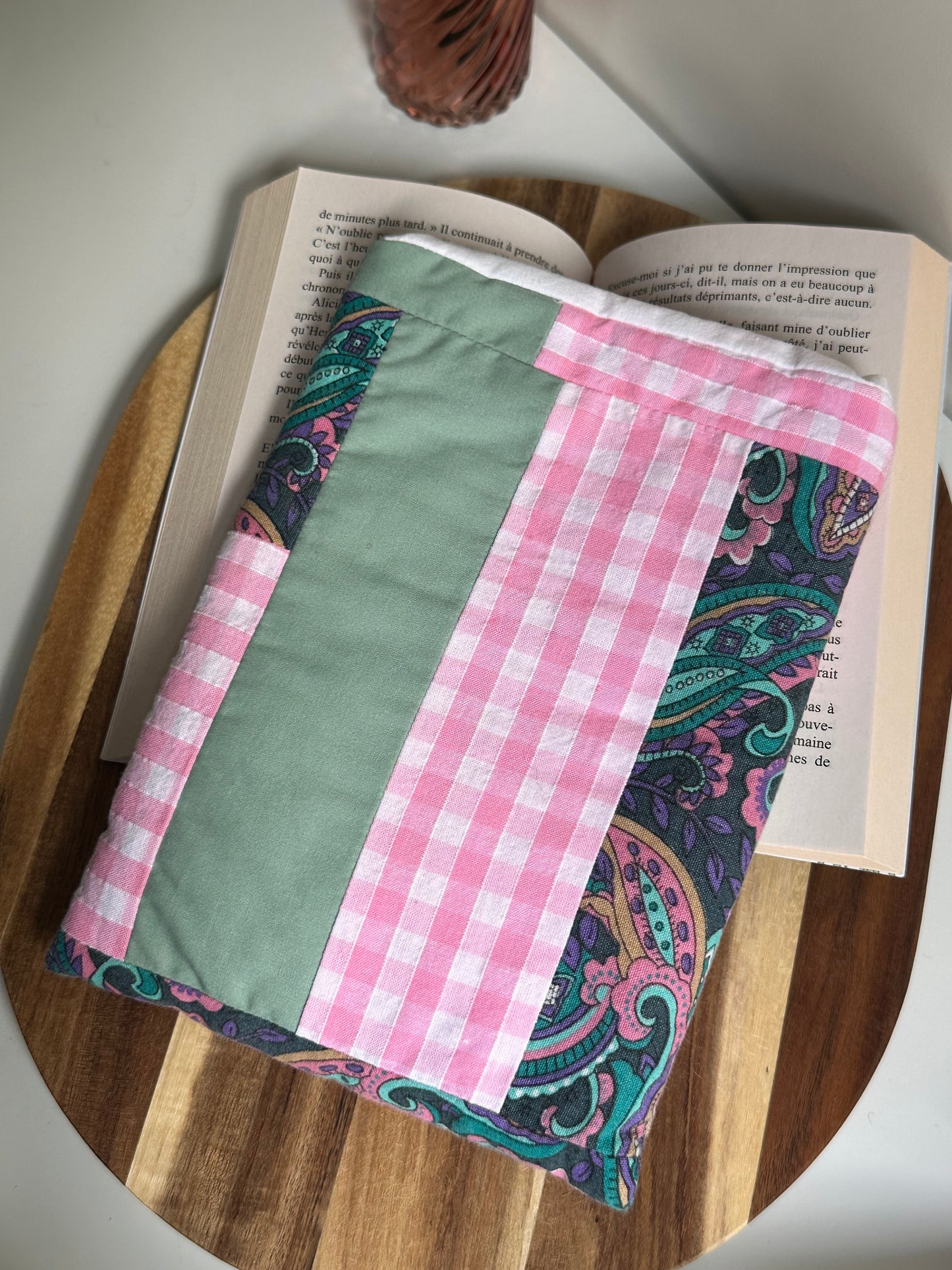 Housse à livre patchwork - poche