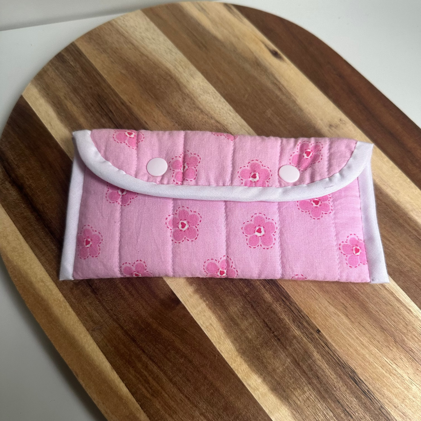 Etui à lunettes à fleurs roses