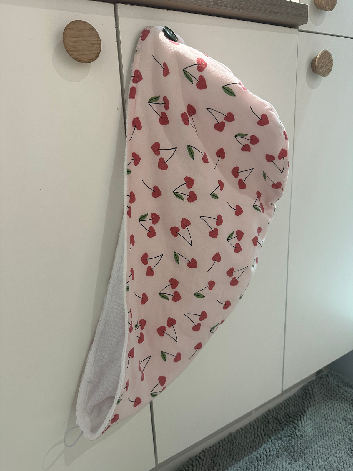 Serviette pour cheveux Cerises coeurs