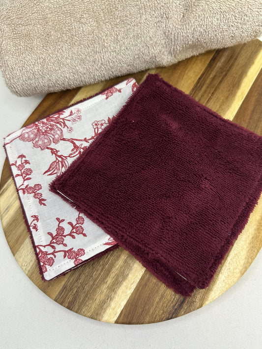 Coton floral rouge - taille 2