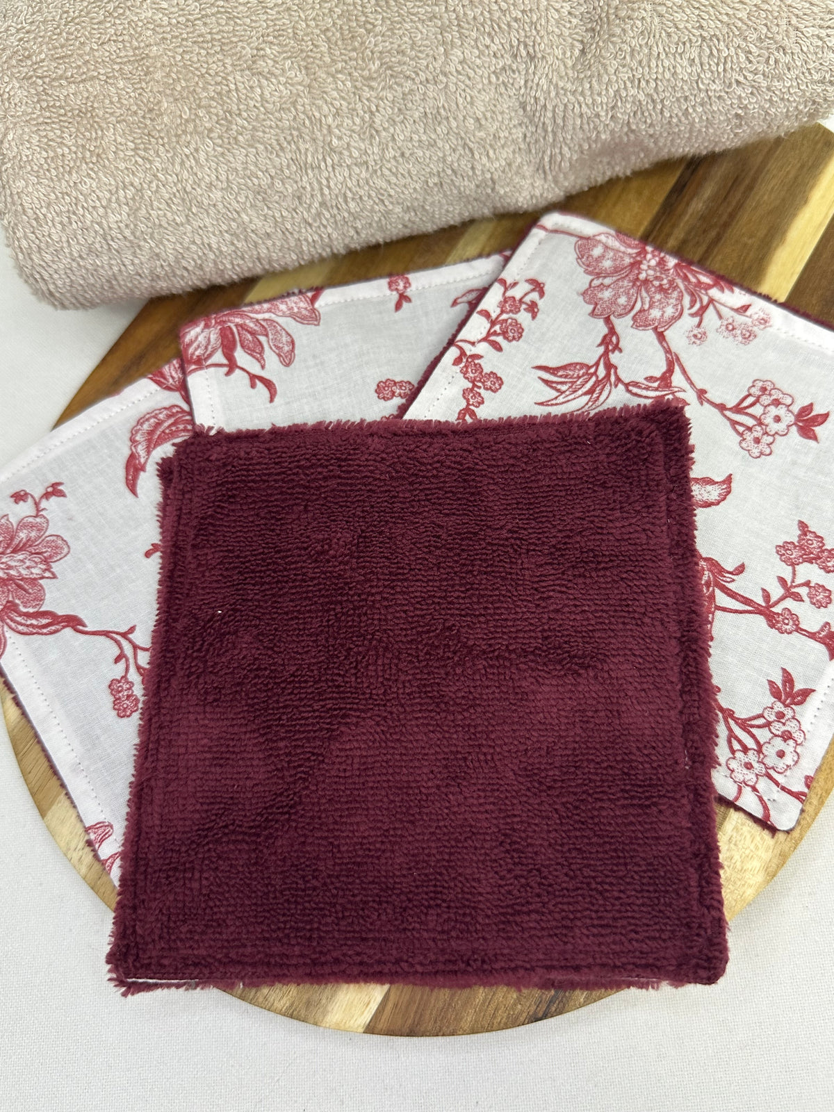 Coton floral rouge - taille 2