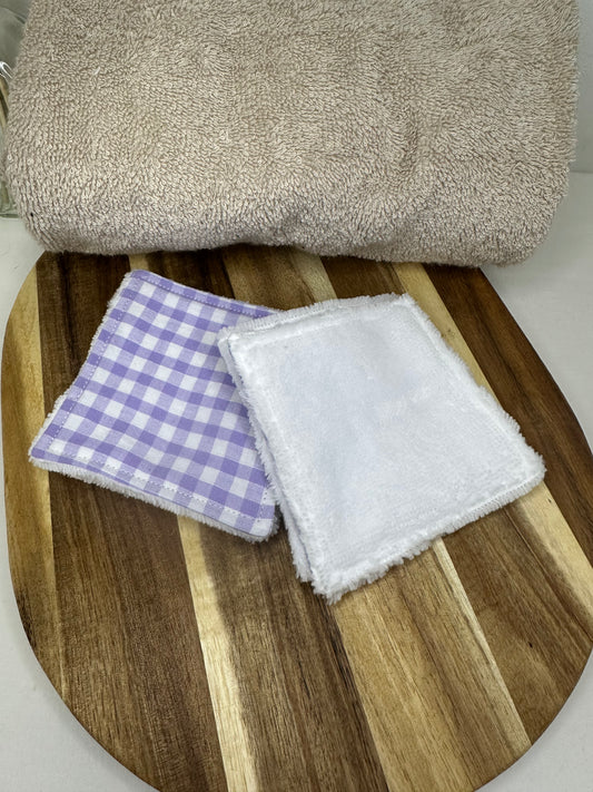 Coton vichy mauve - taille 1