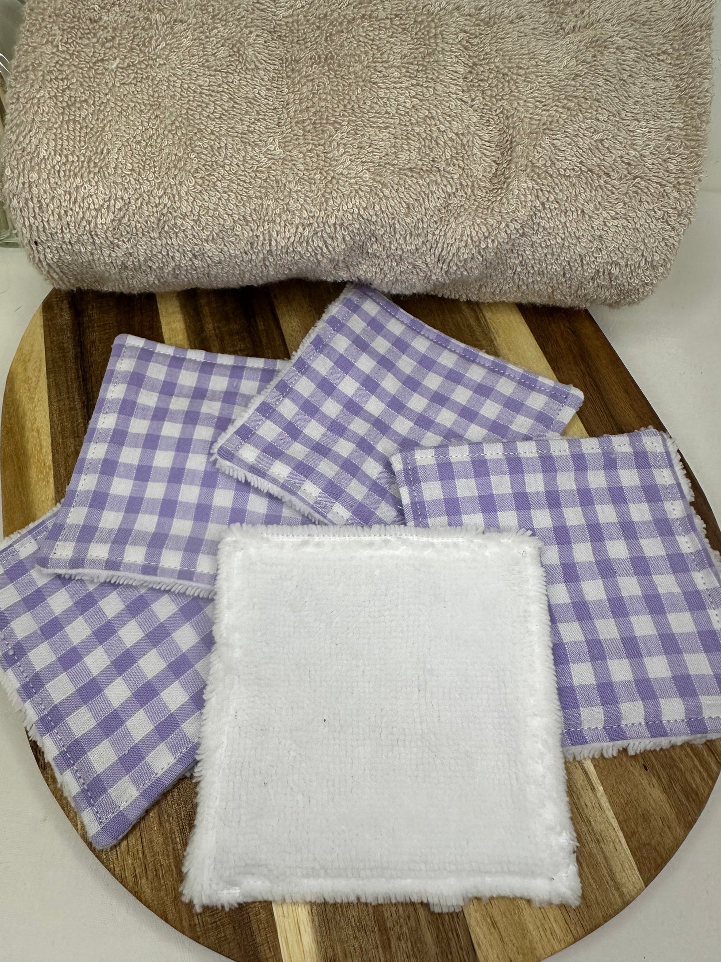 Coton vichy mauve - taille 1