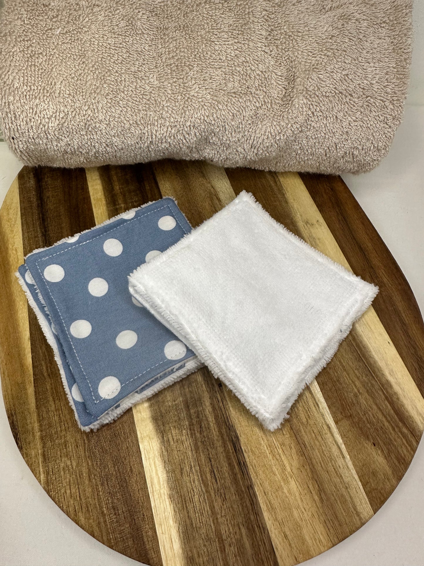 Coton lavable bleu/gris à pois - taille 1