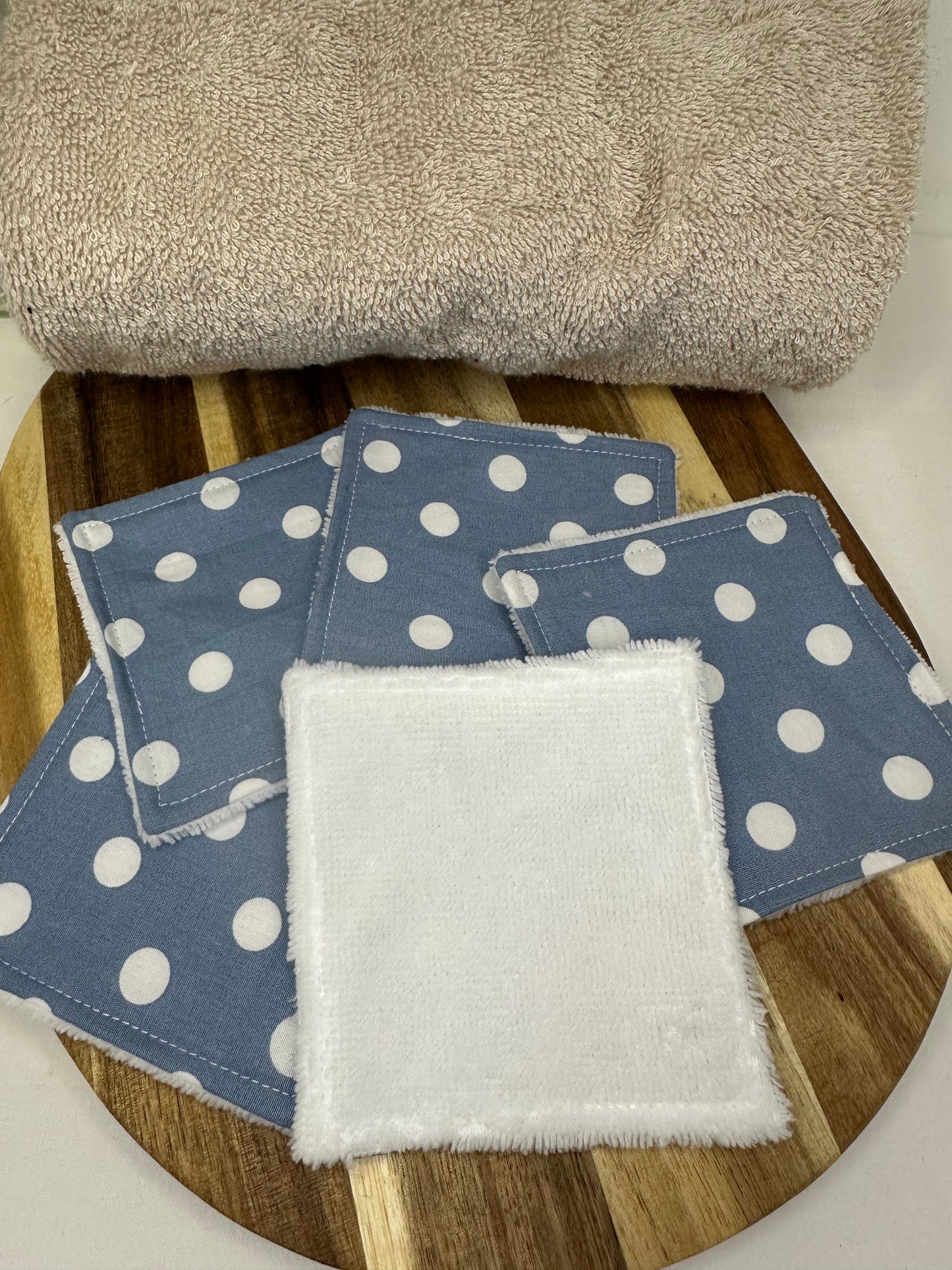Coton lavable bleu/gris à pois - taille 1