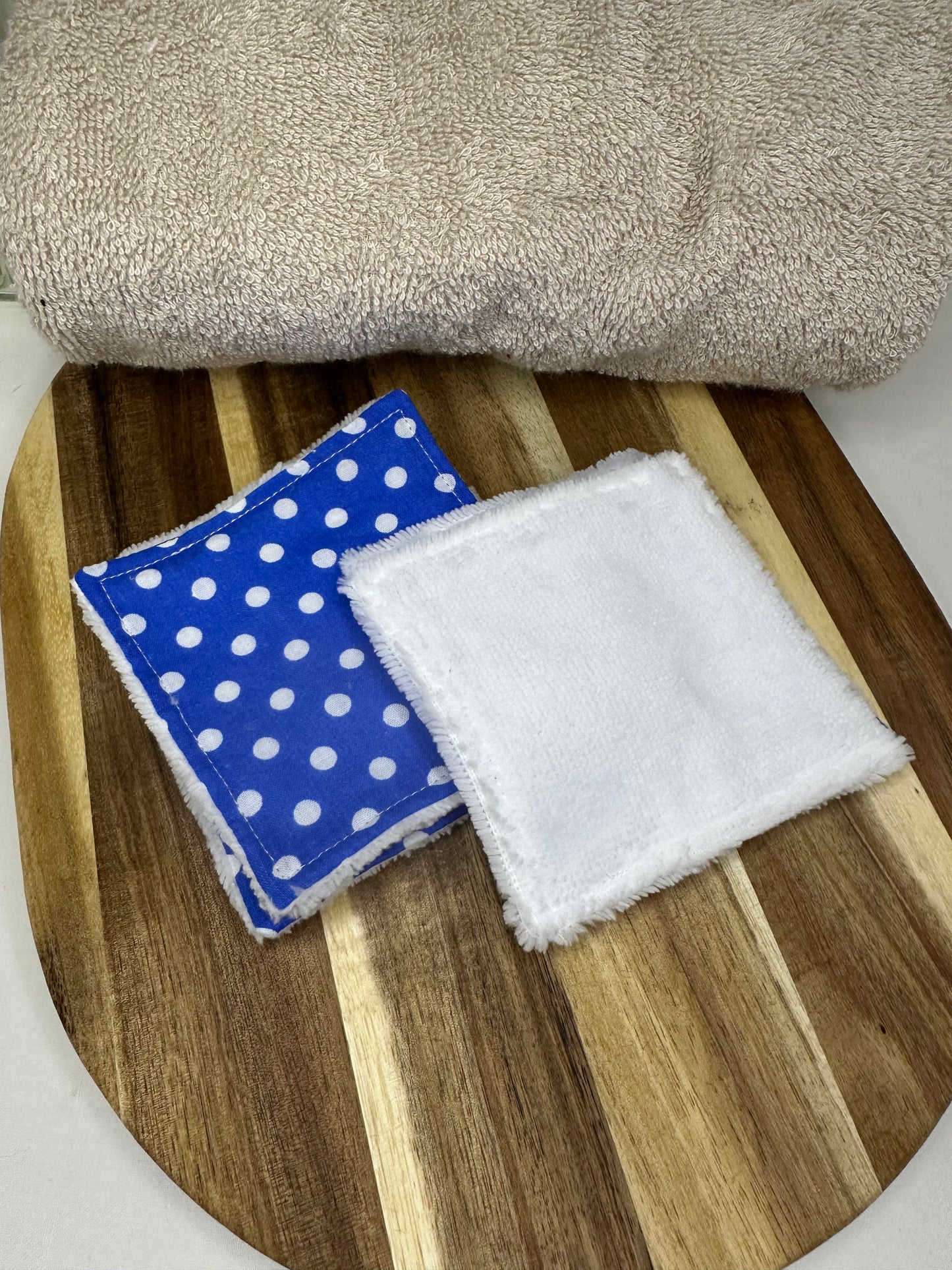 Coton bleu à pois blancs - taille 1